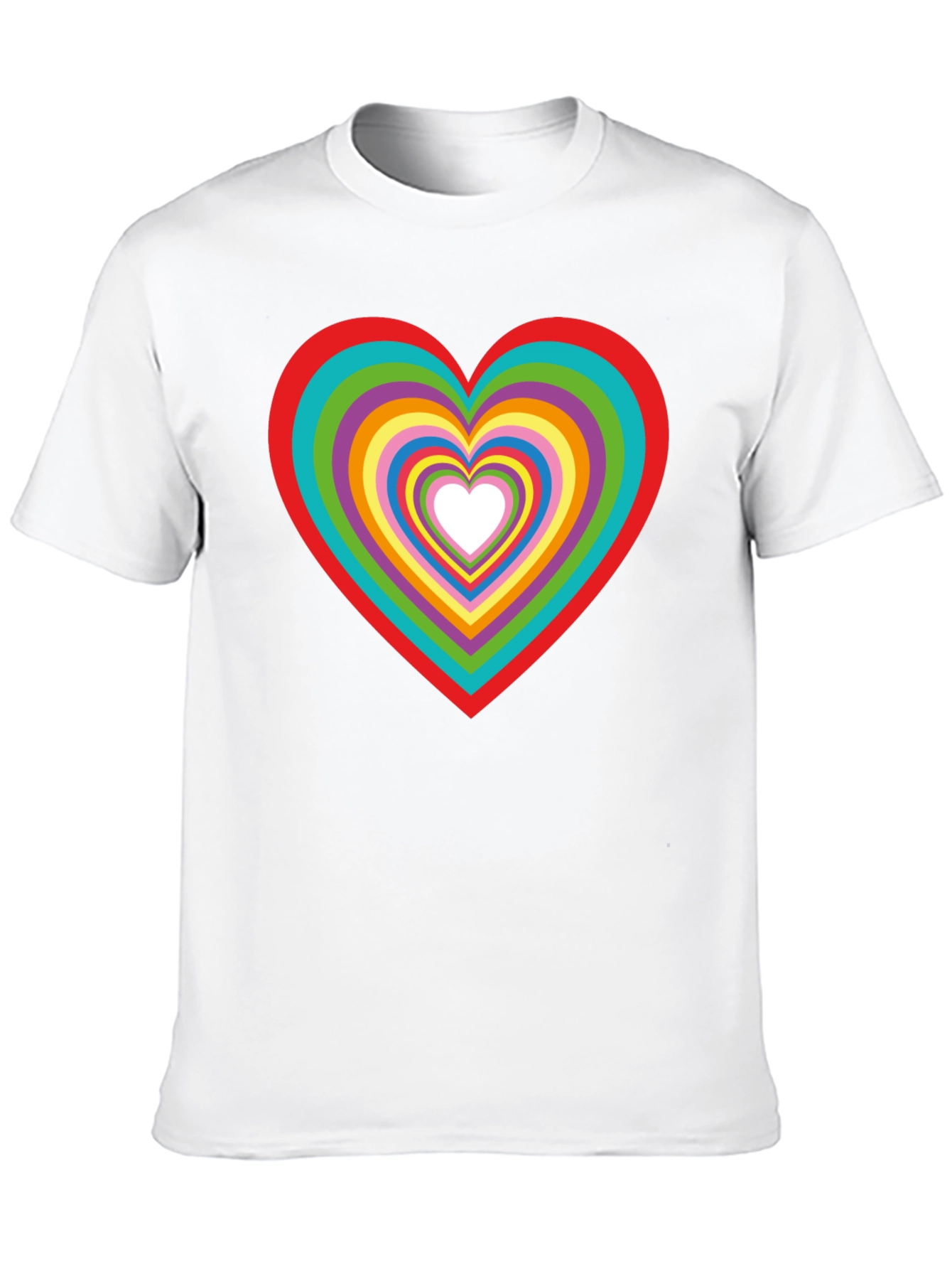Rainbow Heart Graphic Tee - Stylish Cotton T-Shirt