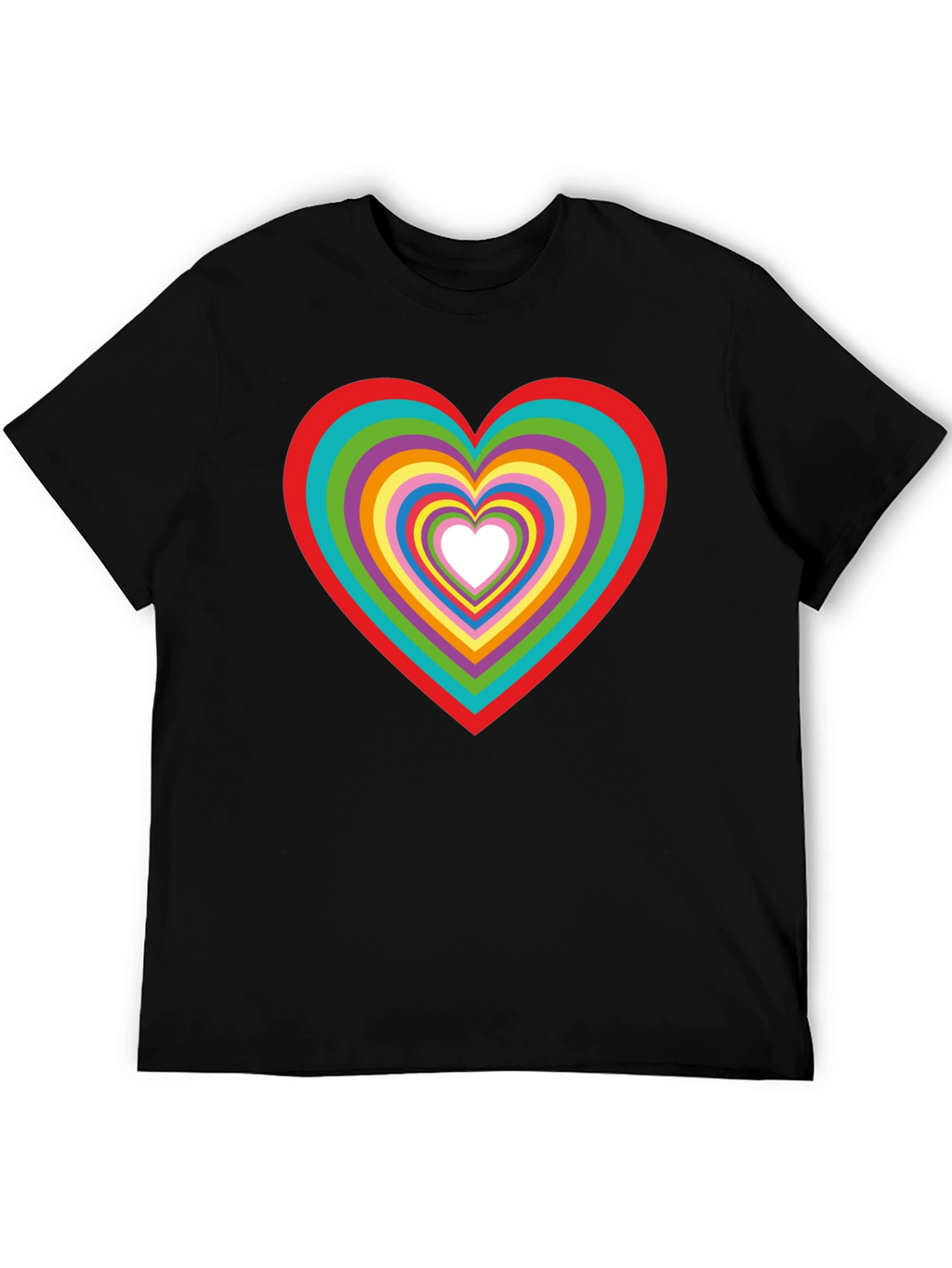 Rainbow Heart Graphic Tee - Stylish Cotton T-Shirt