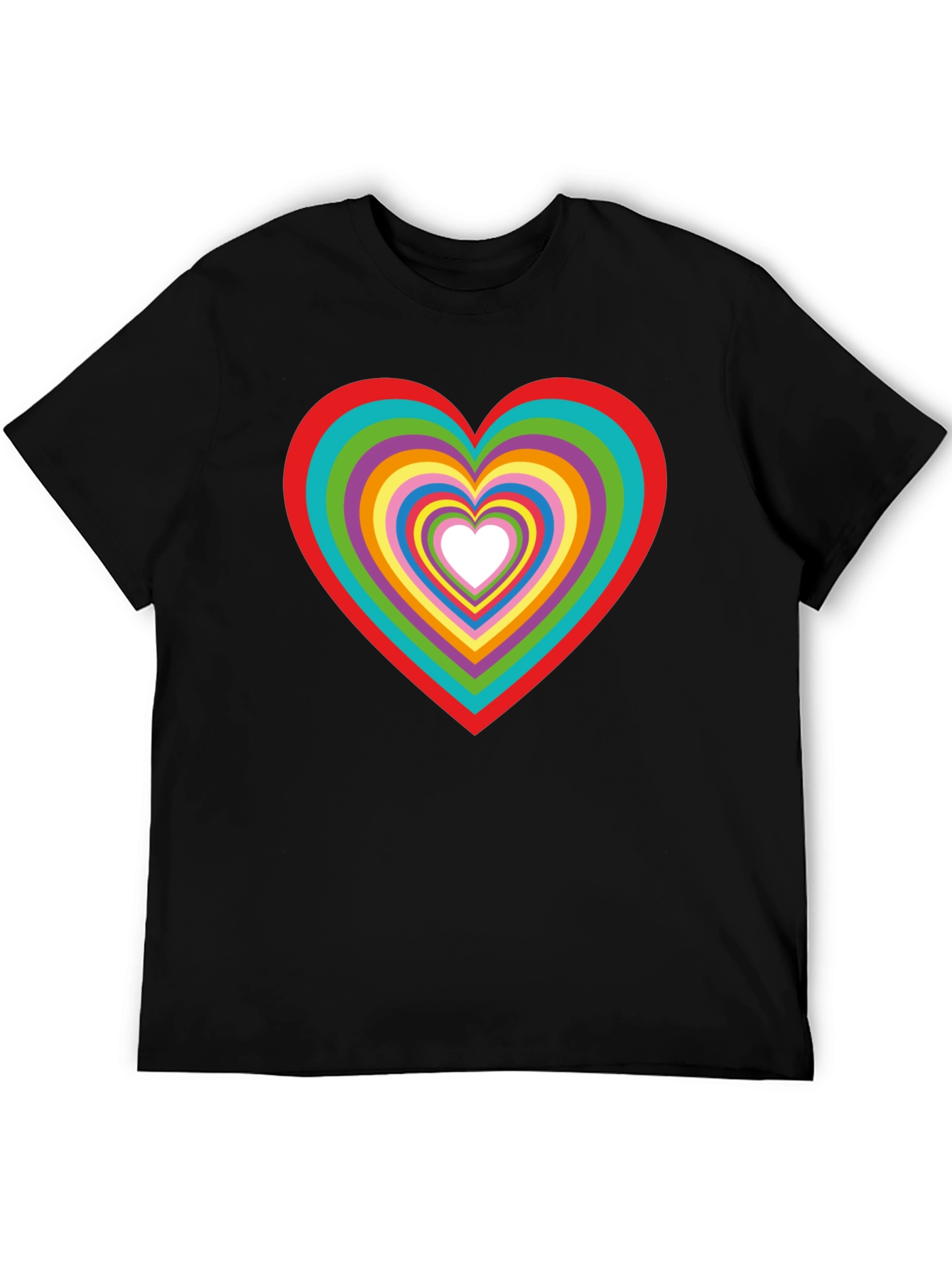Rainbow Heart Graphic Tee - Stylish Cotton T-Shirt