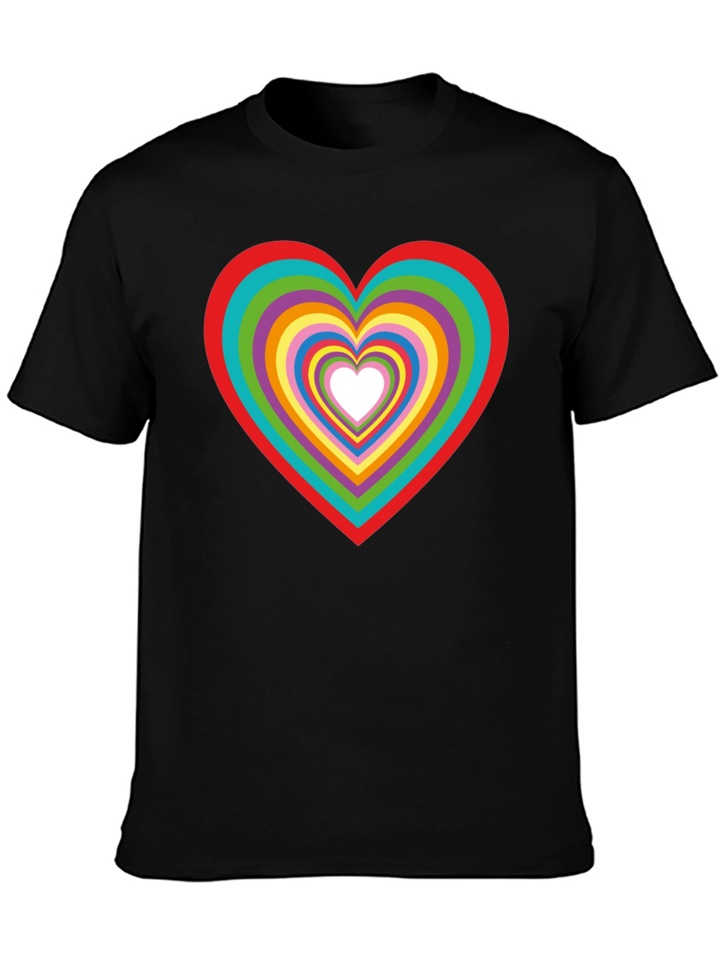 Rainbow Heart Graphic Tee - Stylish Cotton T-Shirt