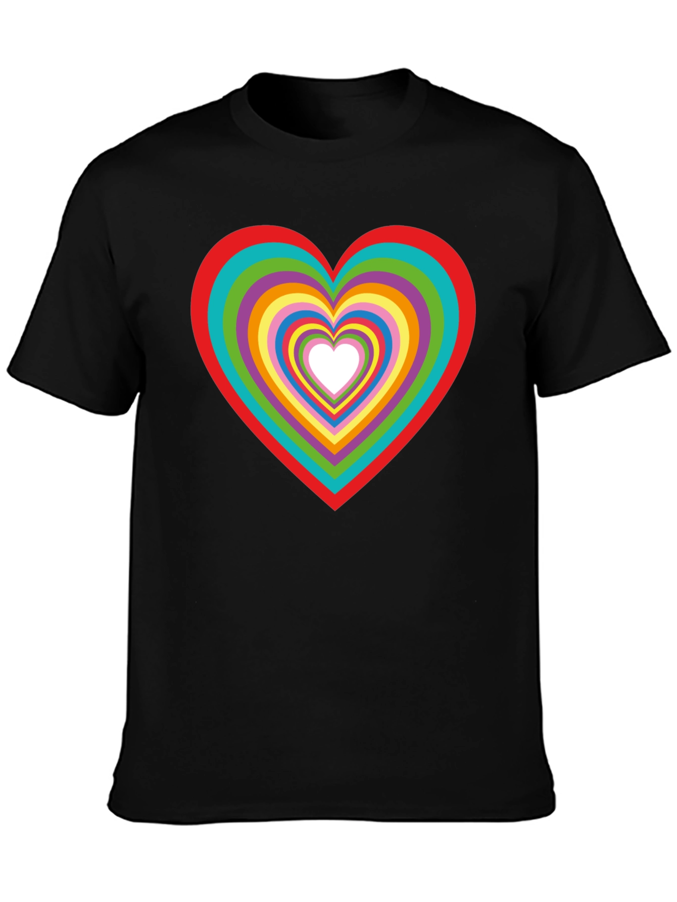 Rainbow Heart Graphic Tee - Stylish Cotton T-Shirt