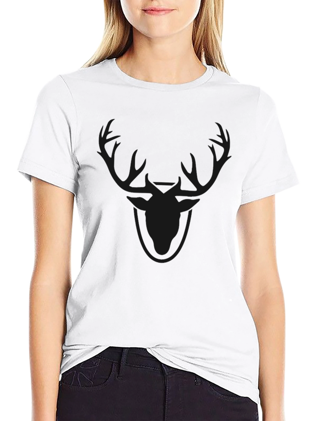 Mens Black Deer Graphic T-Shirt