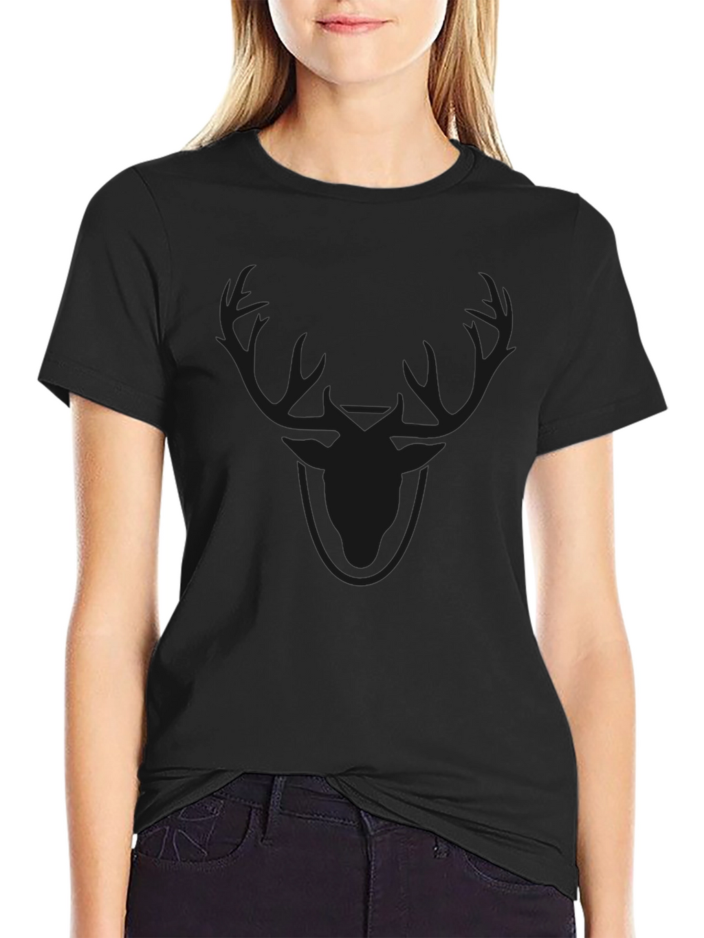 Mens Black Deer Graphic T-Shirt