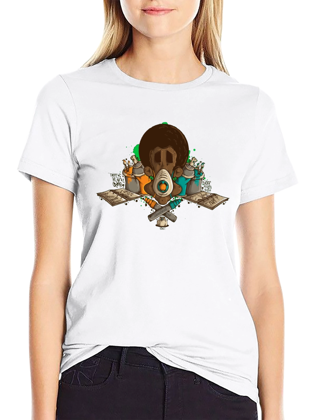 Graffiti Artist Black Graphic T-Shirt