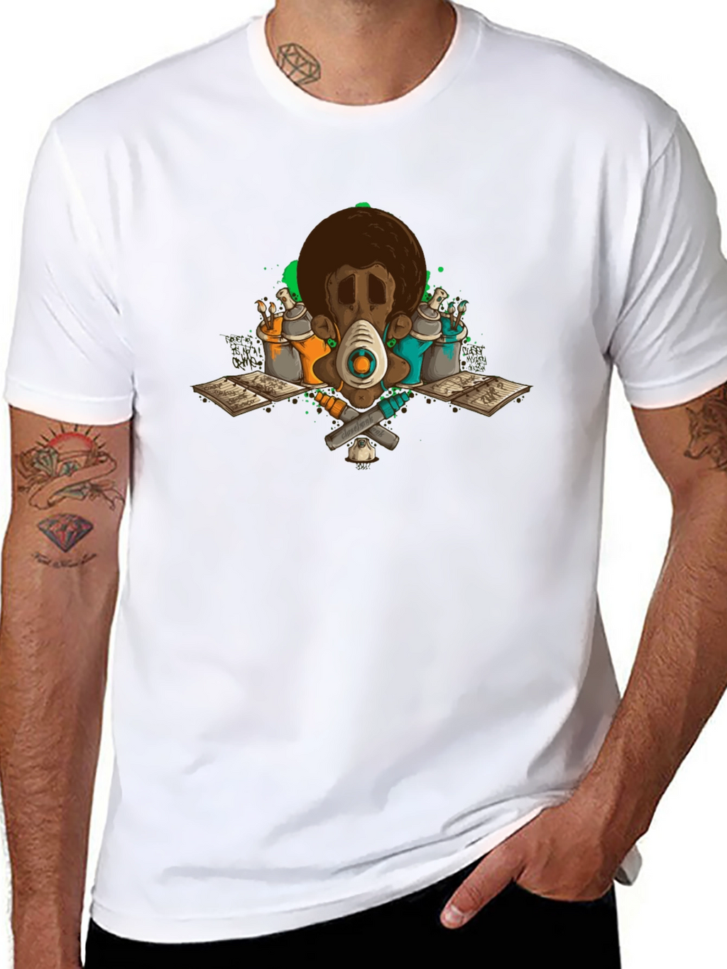 Graffiti Artist Black Graphic T-Shirt