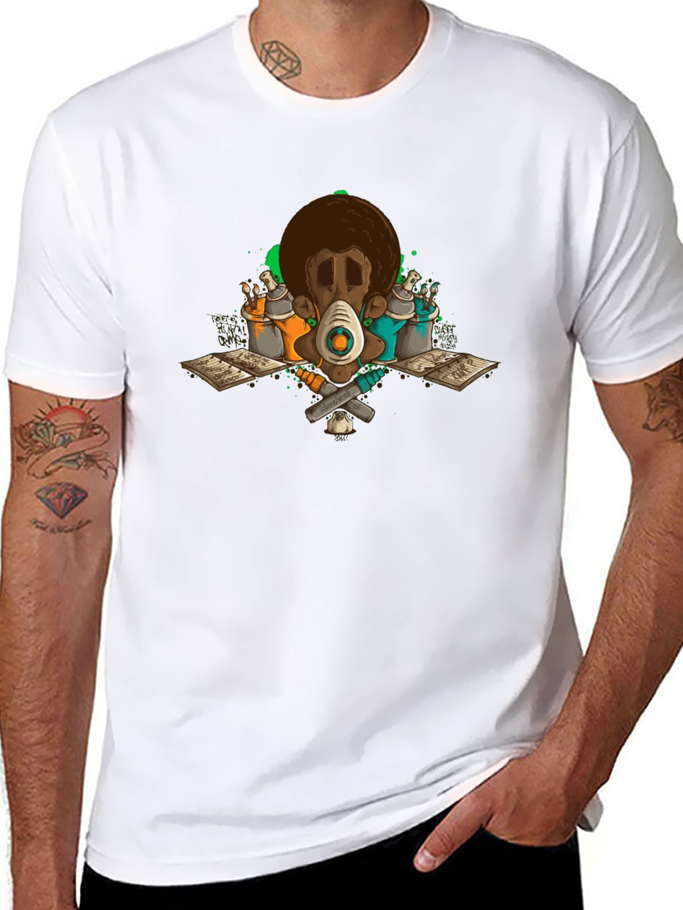 Graffiti Artist Black Graphic T-Shirt