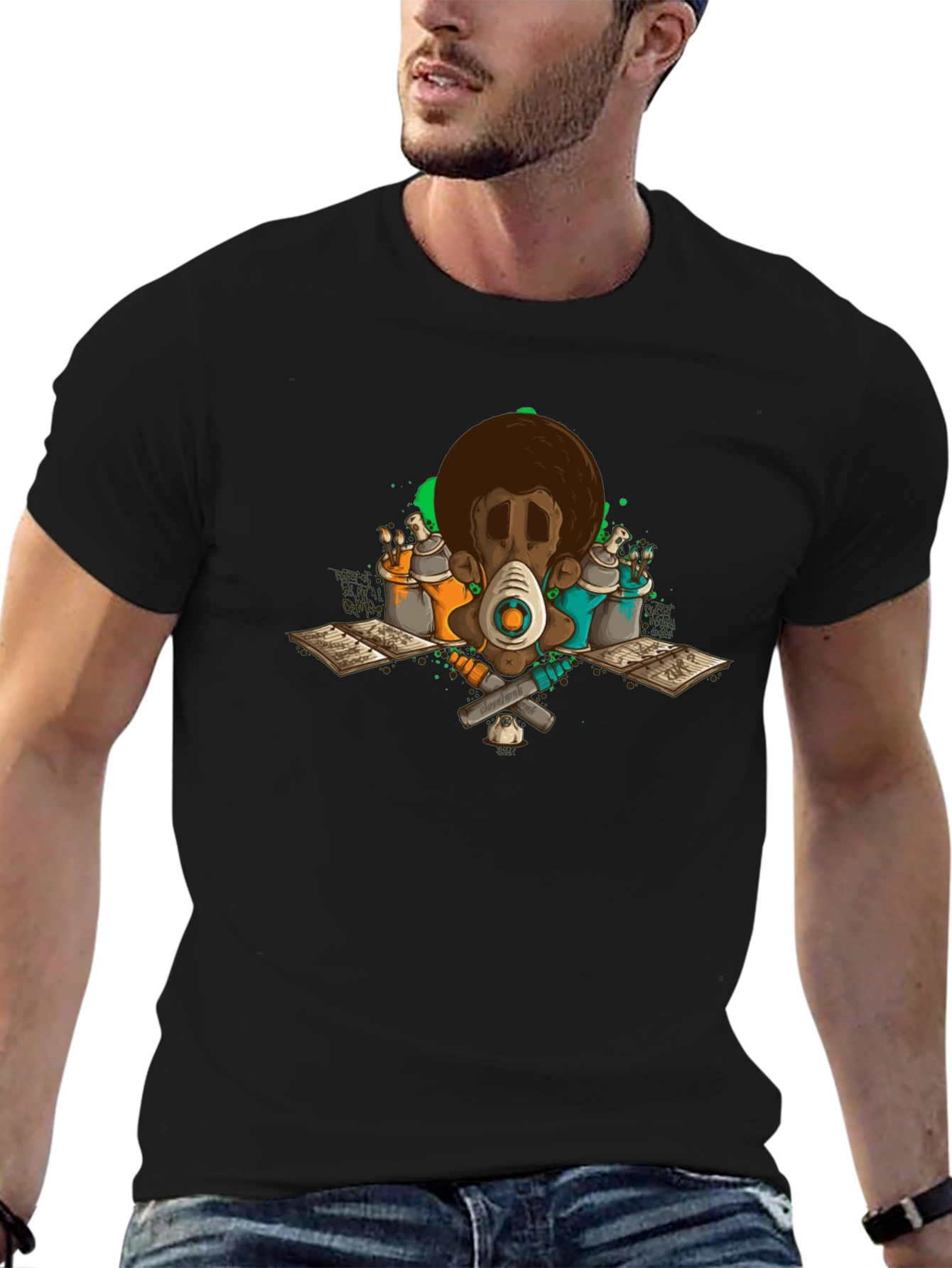 Graffiti Artist Black Graphic T-Shirt
