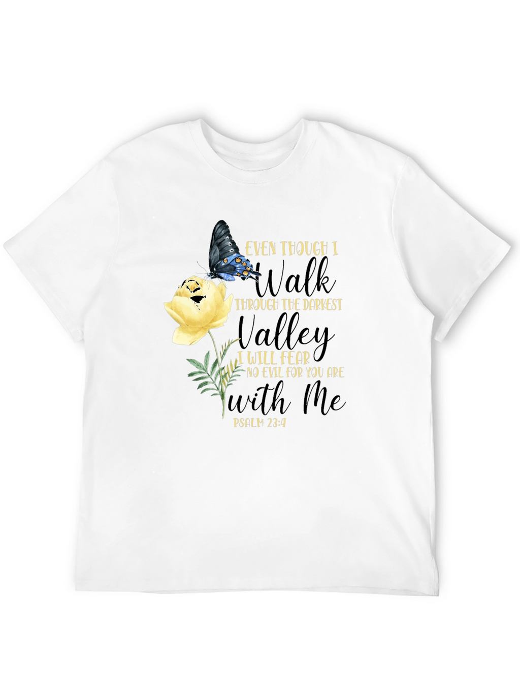 Faith-Based Butterfly Floral T-Shirt