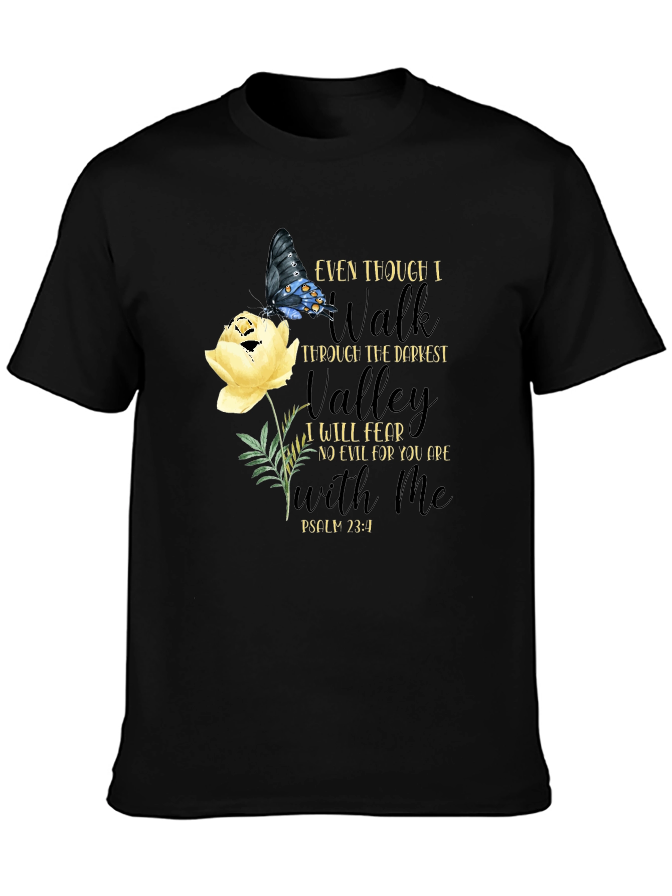 Faith-Based Butterfly Floral T-Shirt