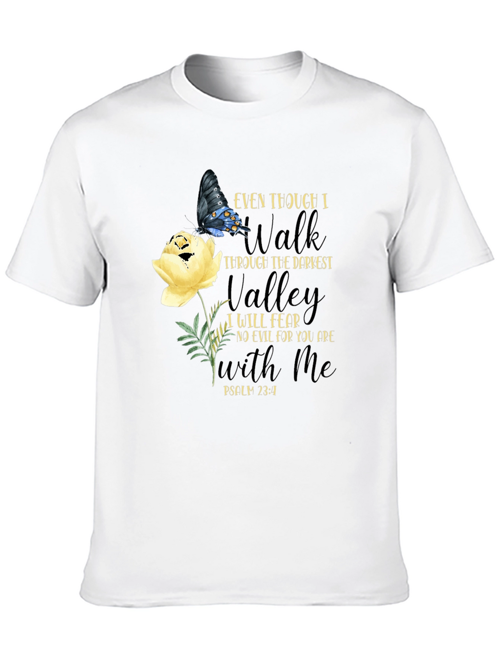 Faith-Based Butterfly Floral T-Shirt