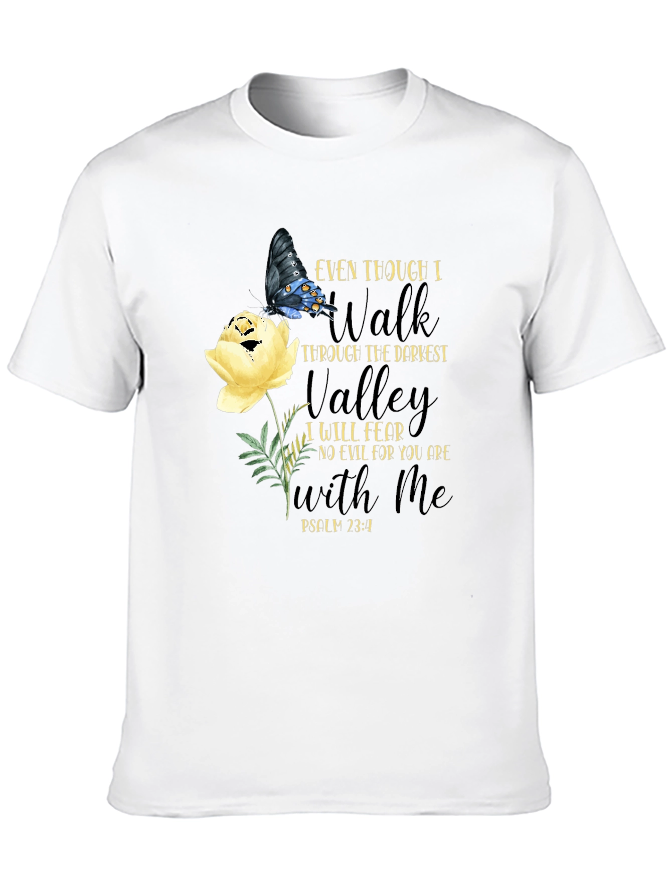 Faith-Based Butterfly Floral T-Shirt