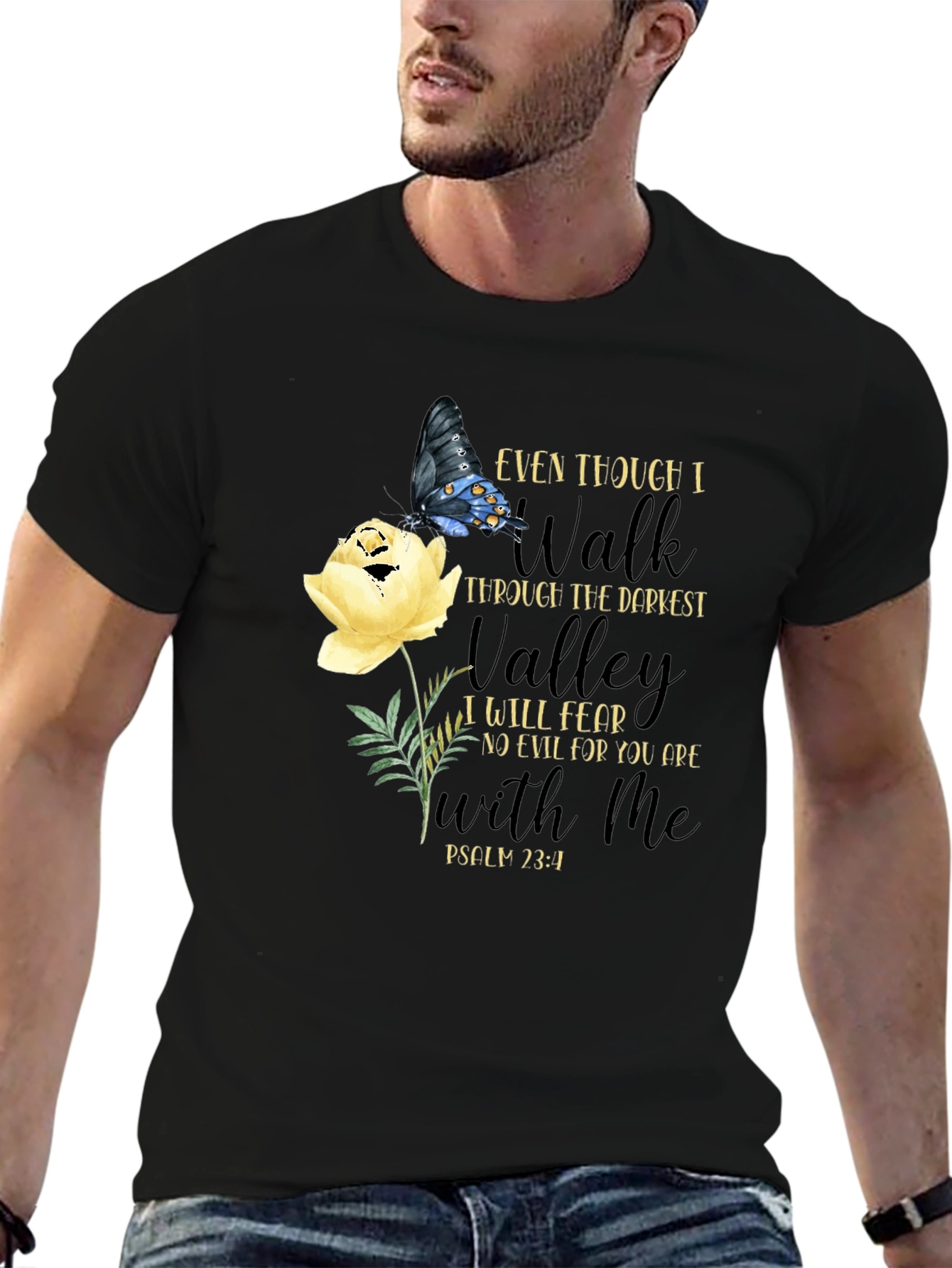 Faith-Based Butterfly Floral T-Shirt