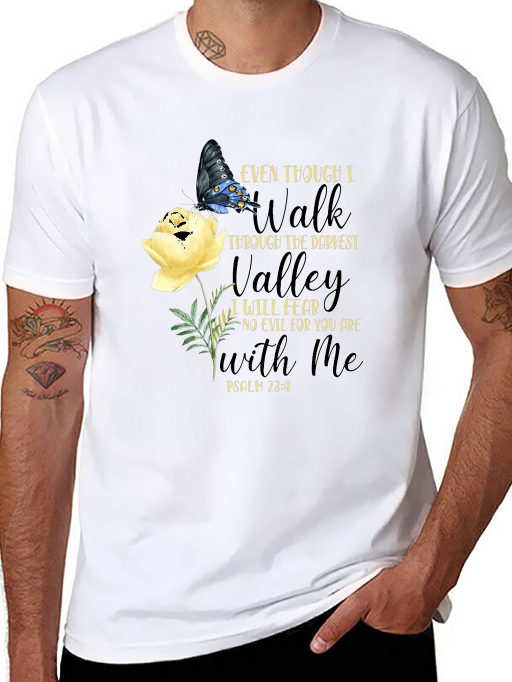 Faith-Based Butterfly Floral T-Shirt