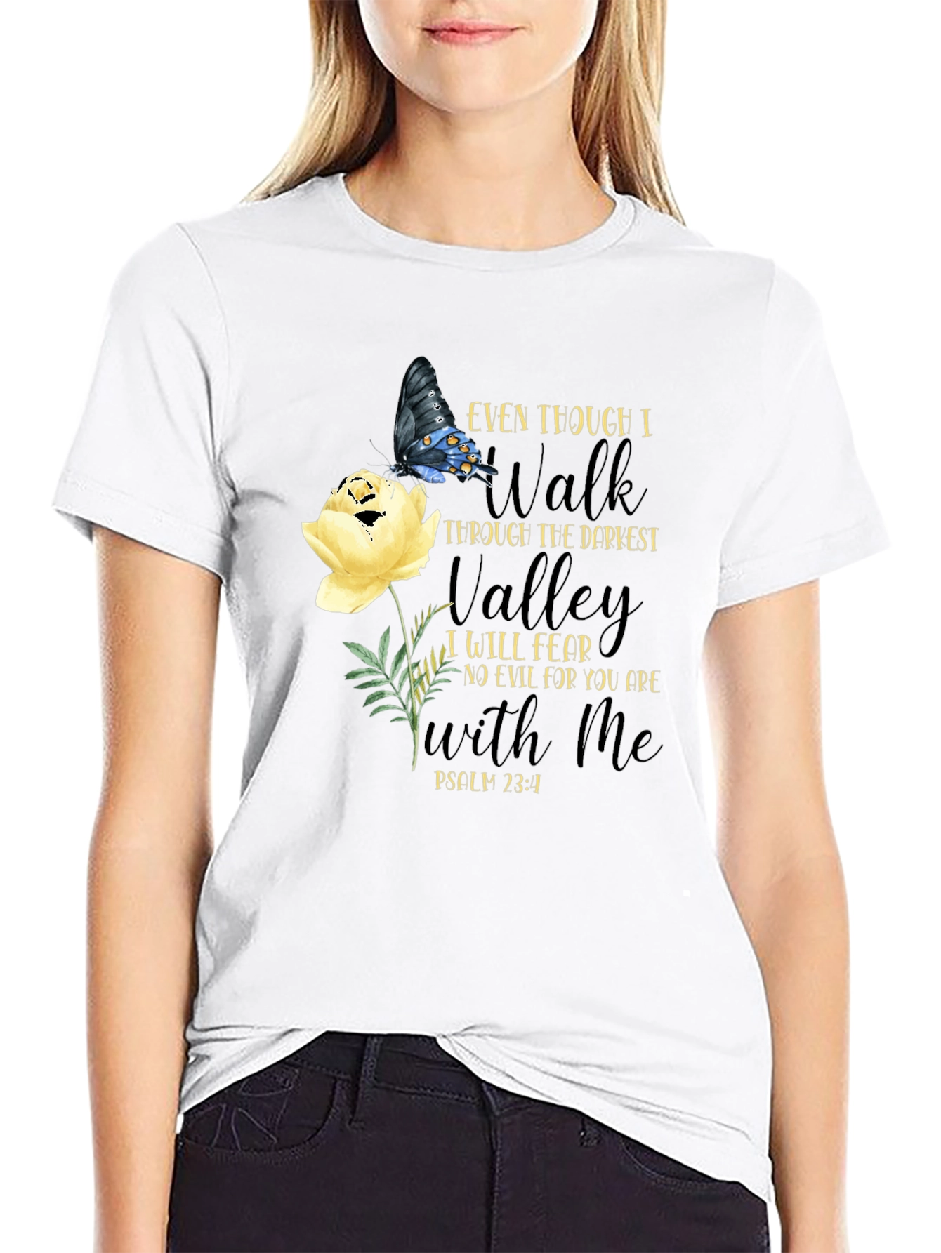 Faith-Based Butterfly Floral T-Shirt