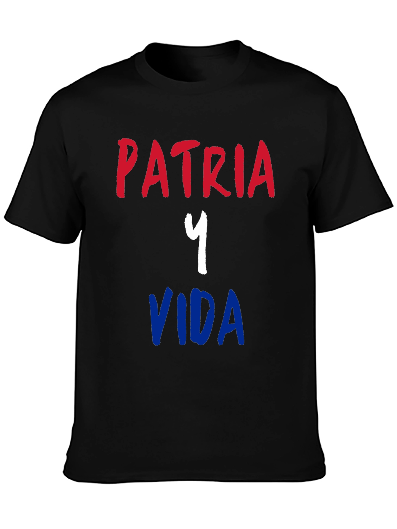Patria Y Vida T-Shirt - Black Short Sleeve Tee