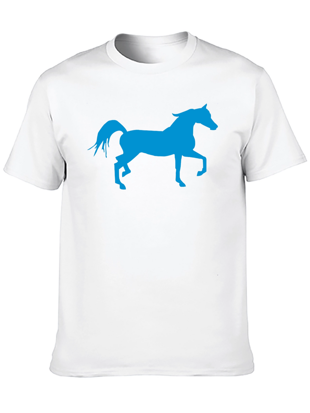 Blue Horse Graphic Black T-Shirt