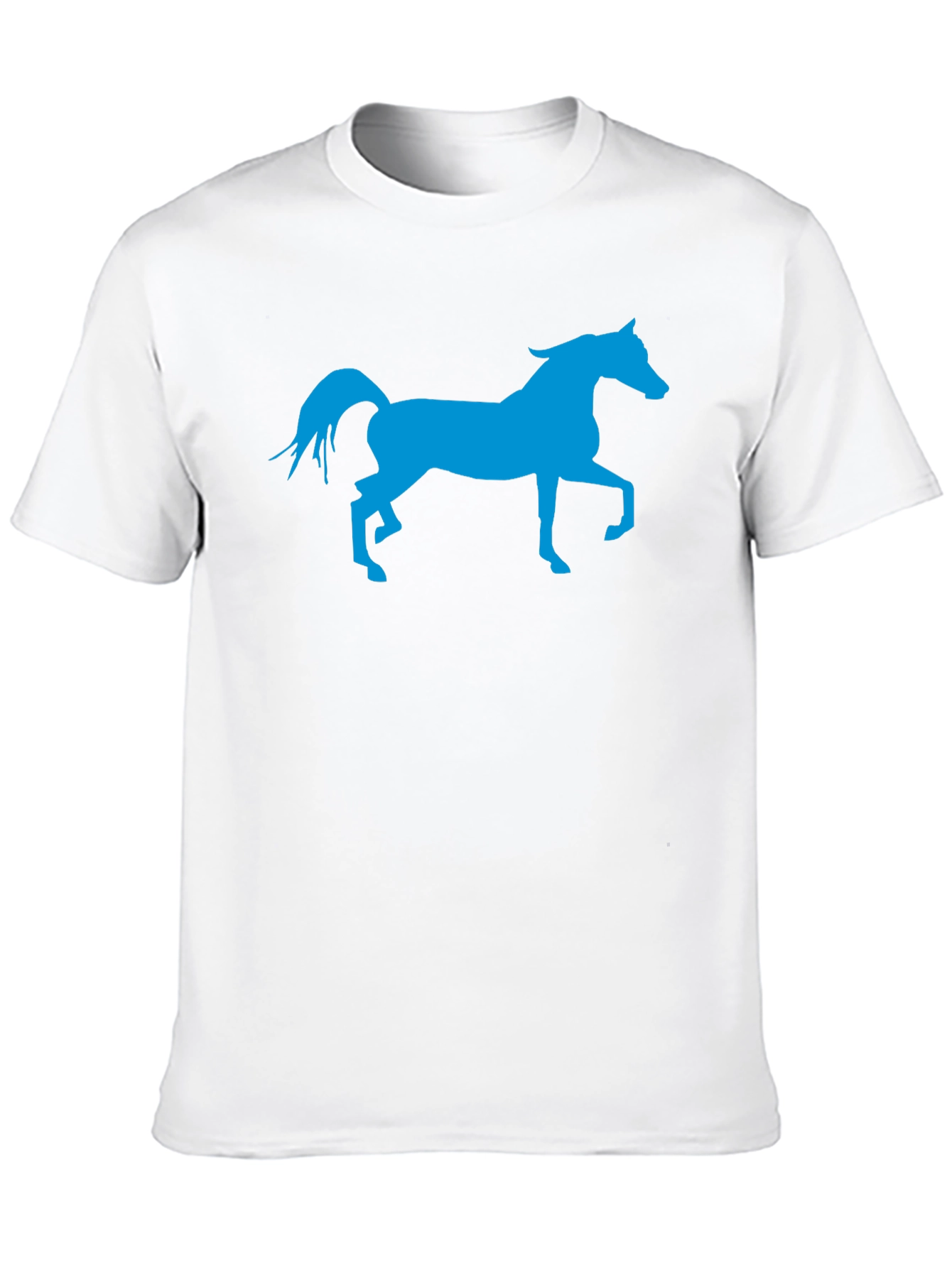 Blue Horse Graphic Black T-Shirt