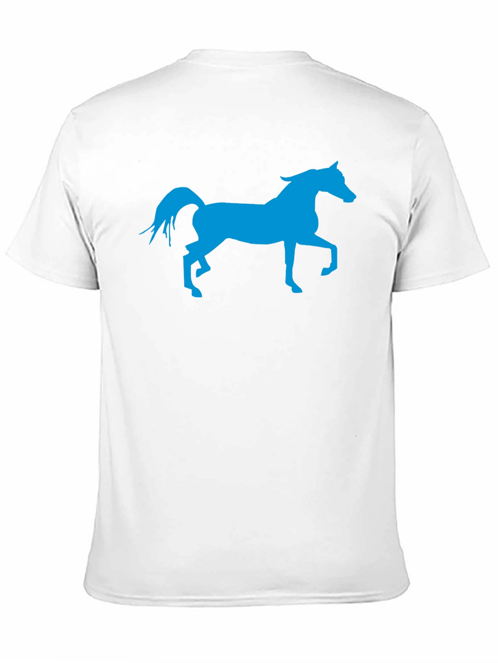 Blue Horse Graphic Black T-Shirt