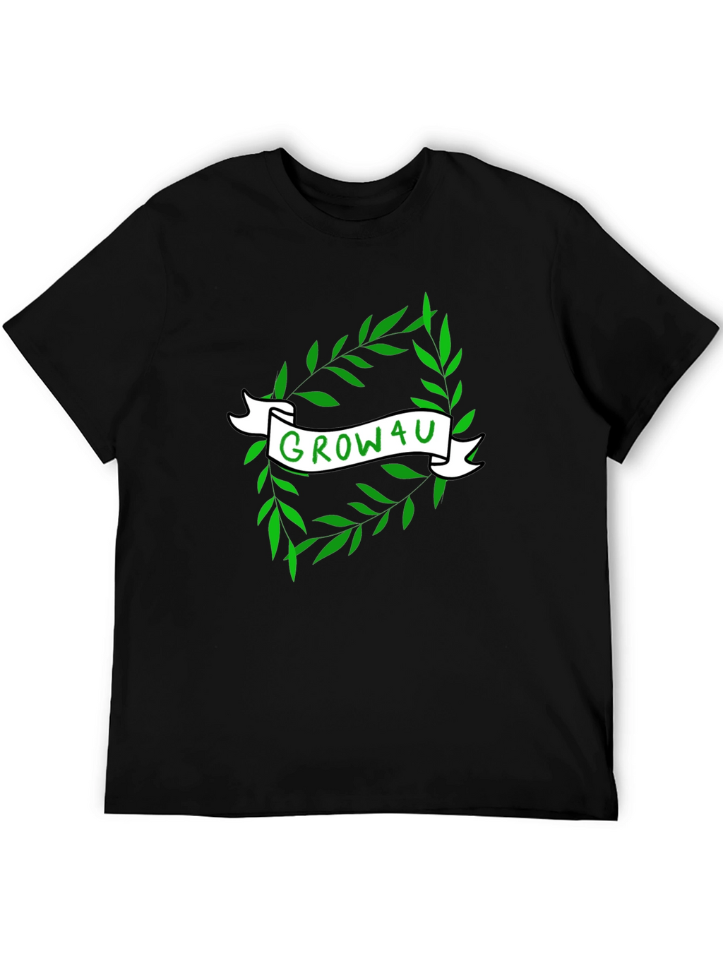 Grow4U Graphic Tee - Black Cotton T-Shirt