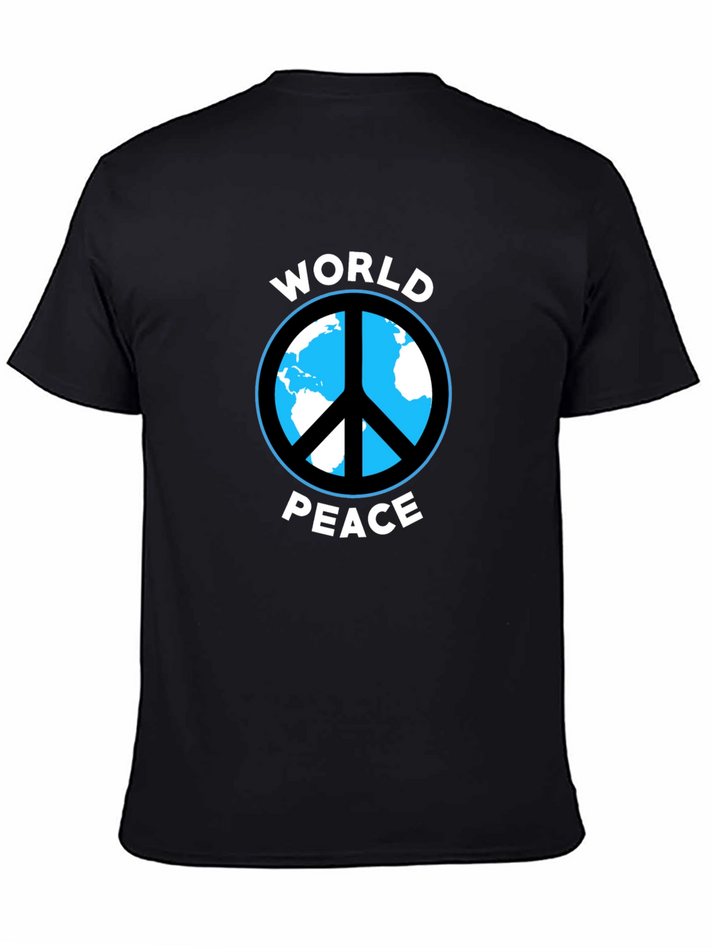 World Peace Graphic Tee - Black Cotton Casual