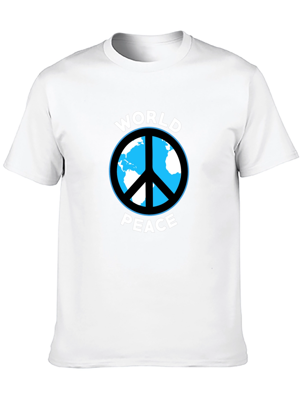 World Peace Graphic Tee - Black Cotton Casual