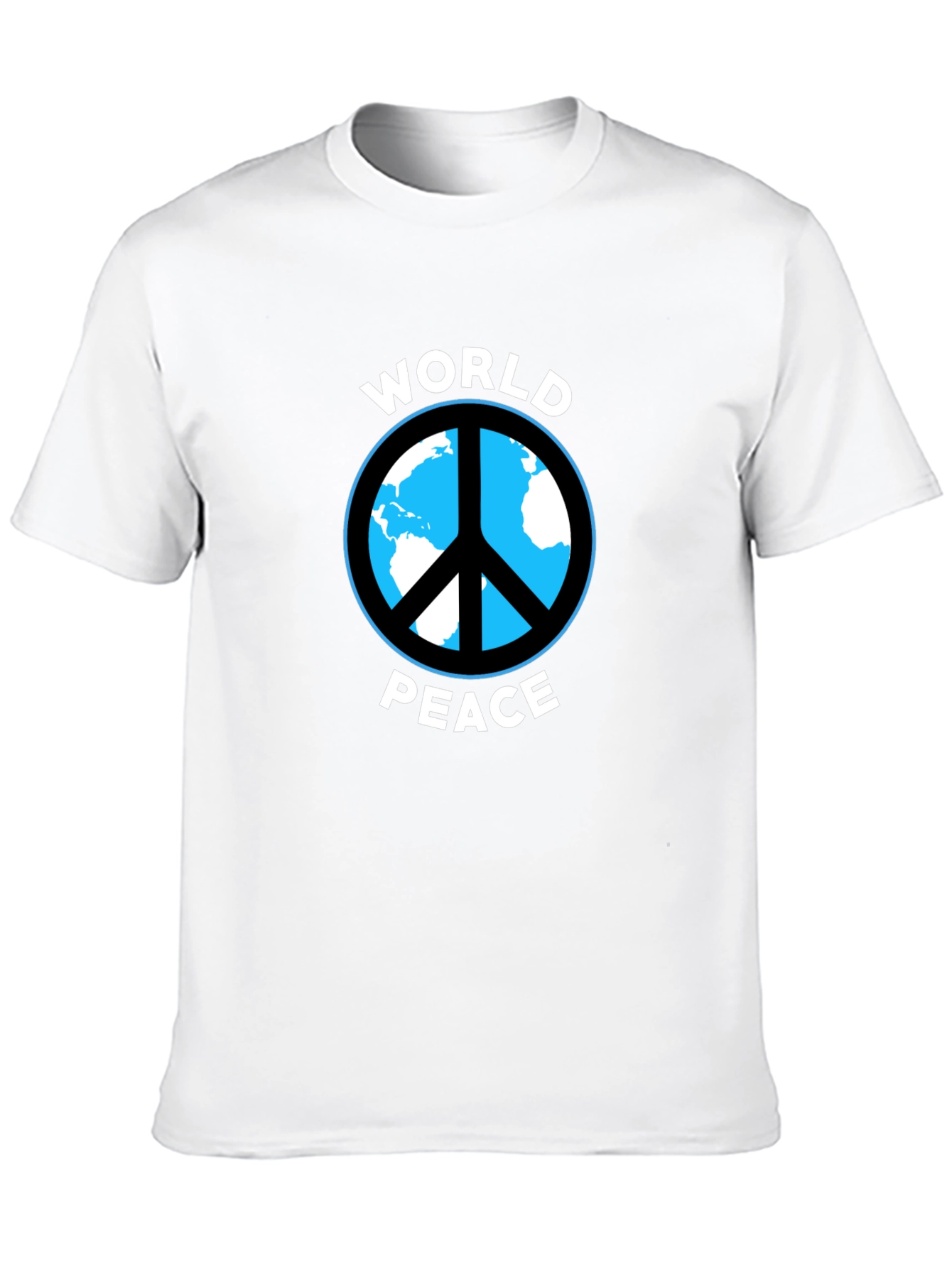 World Peace Graphic Tee - Black Cotton Casual