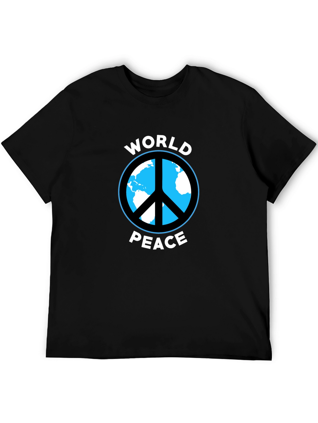 World Peace Graphic Tee - Black Cotton Casual