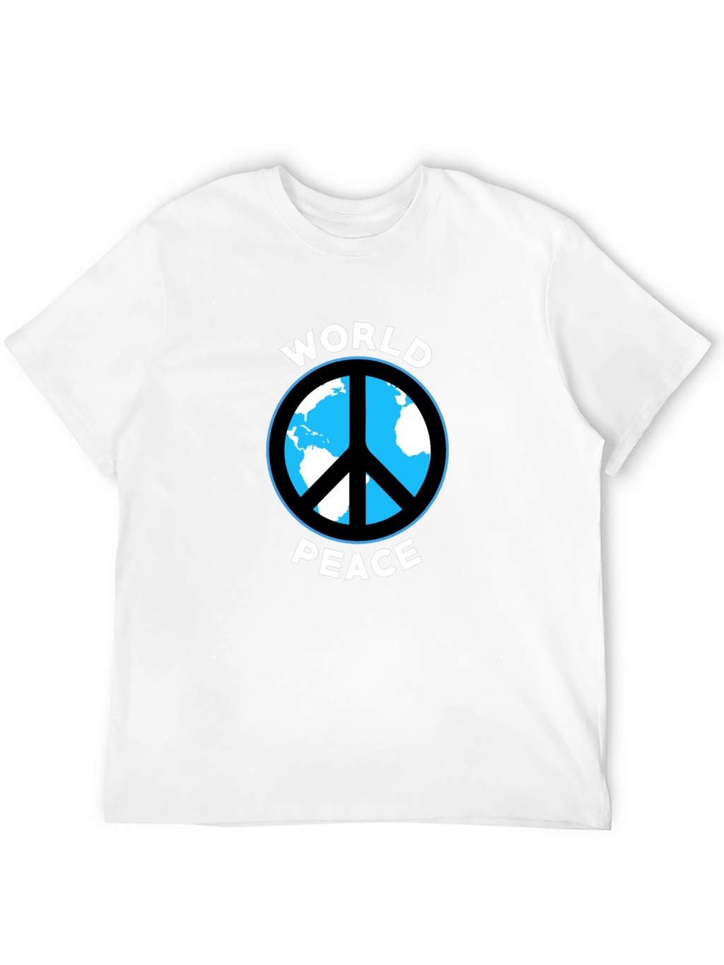 World Peace Graphic Tee - Black Cotton Casual