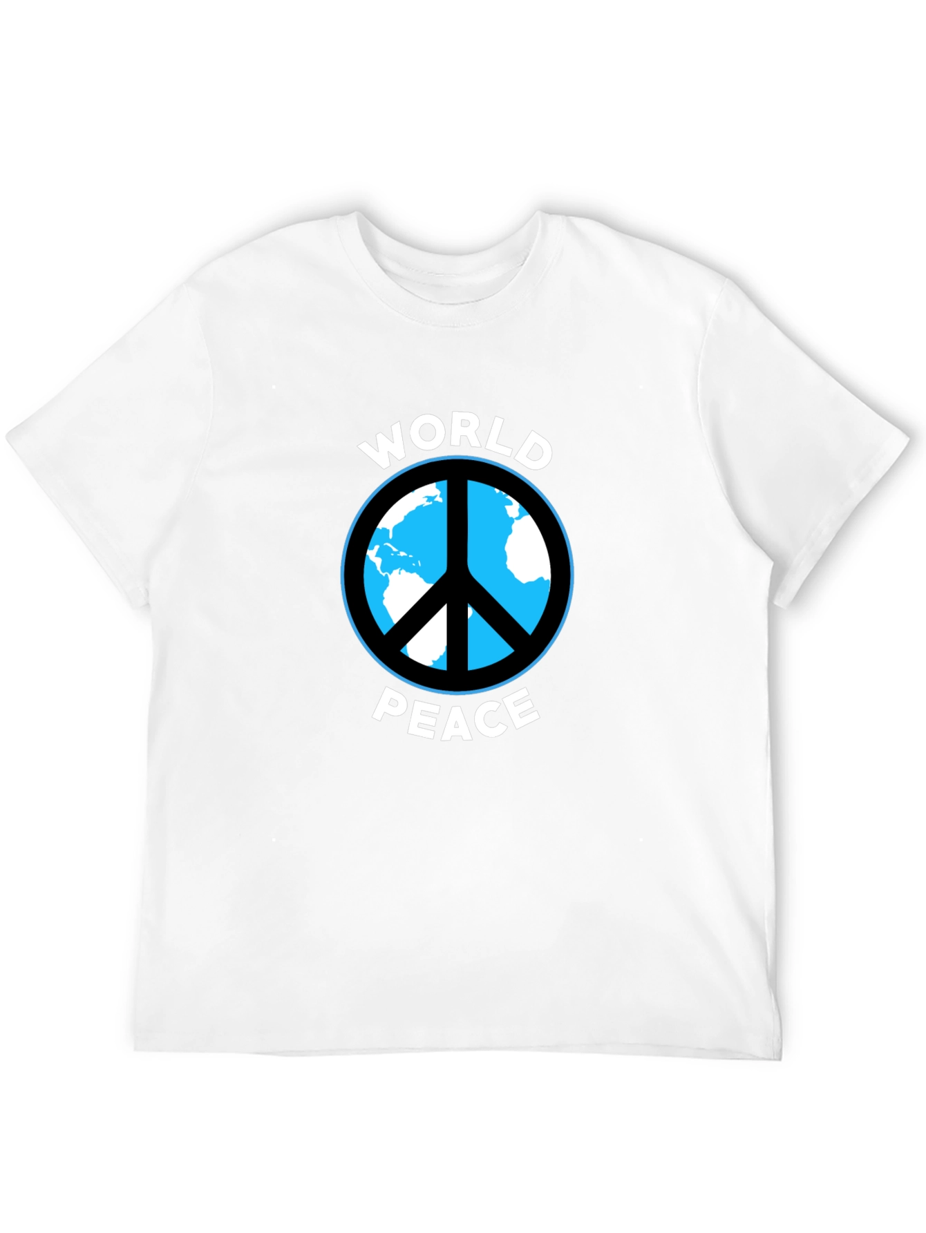 World Peace Graphic Tee - Black Cotton Casual