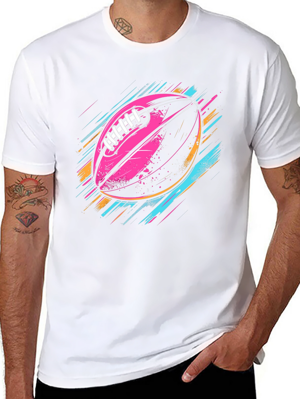 Vaporwave Football Graphic T-Shirt
