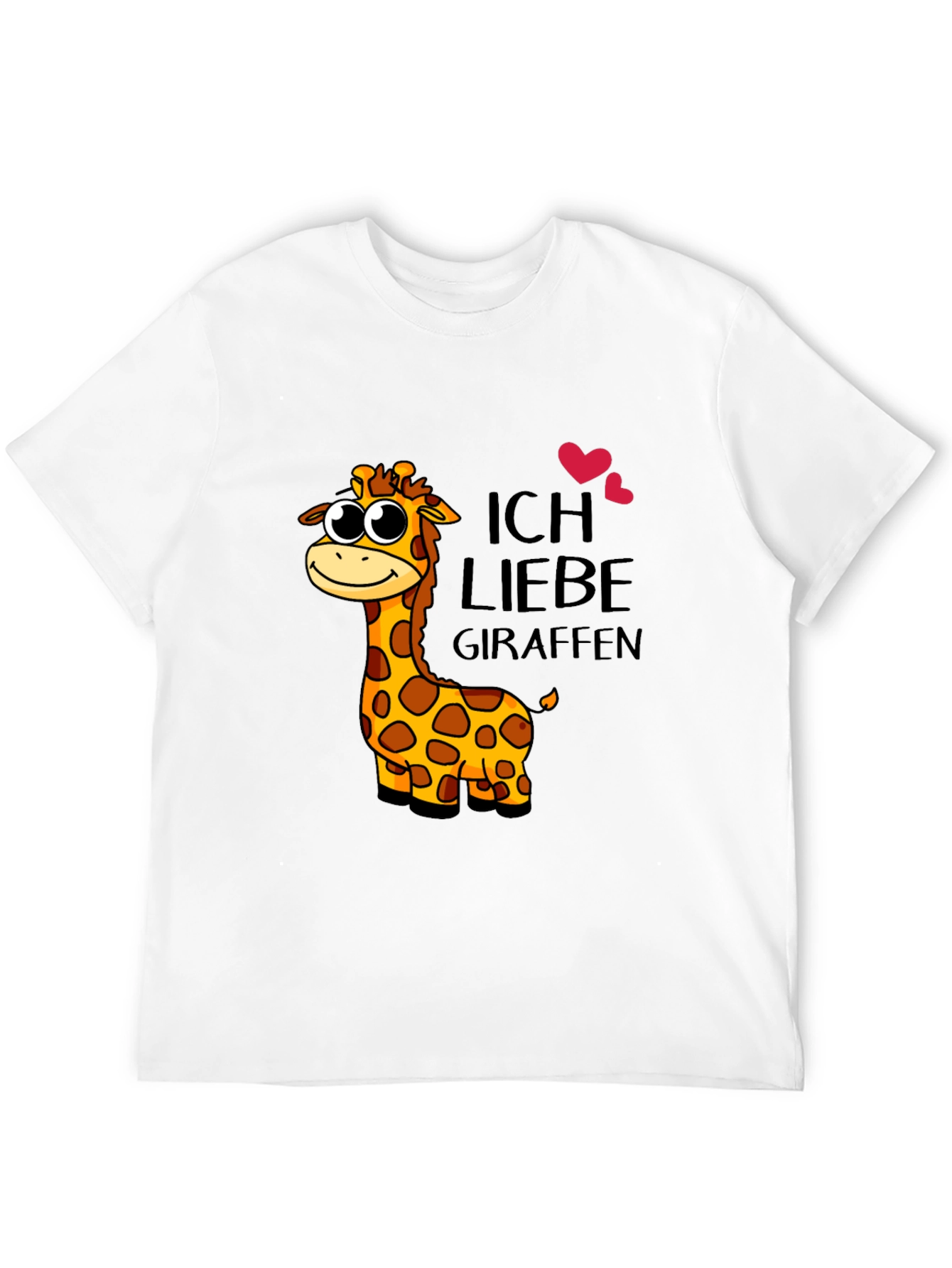 I Love Giraffes Black T-Shirt