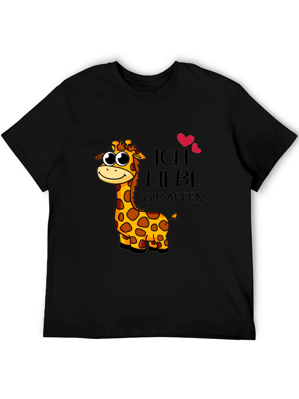 I Love Giraffes Black T-Shirt