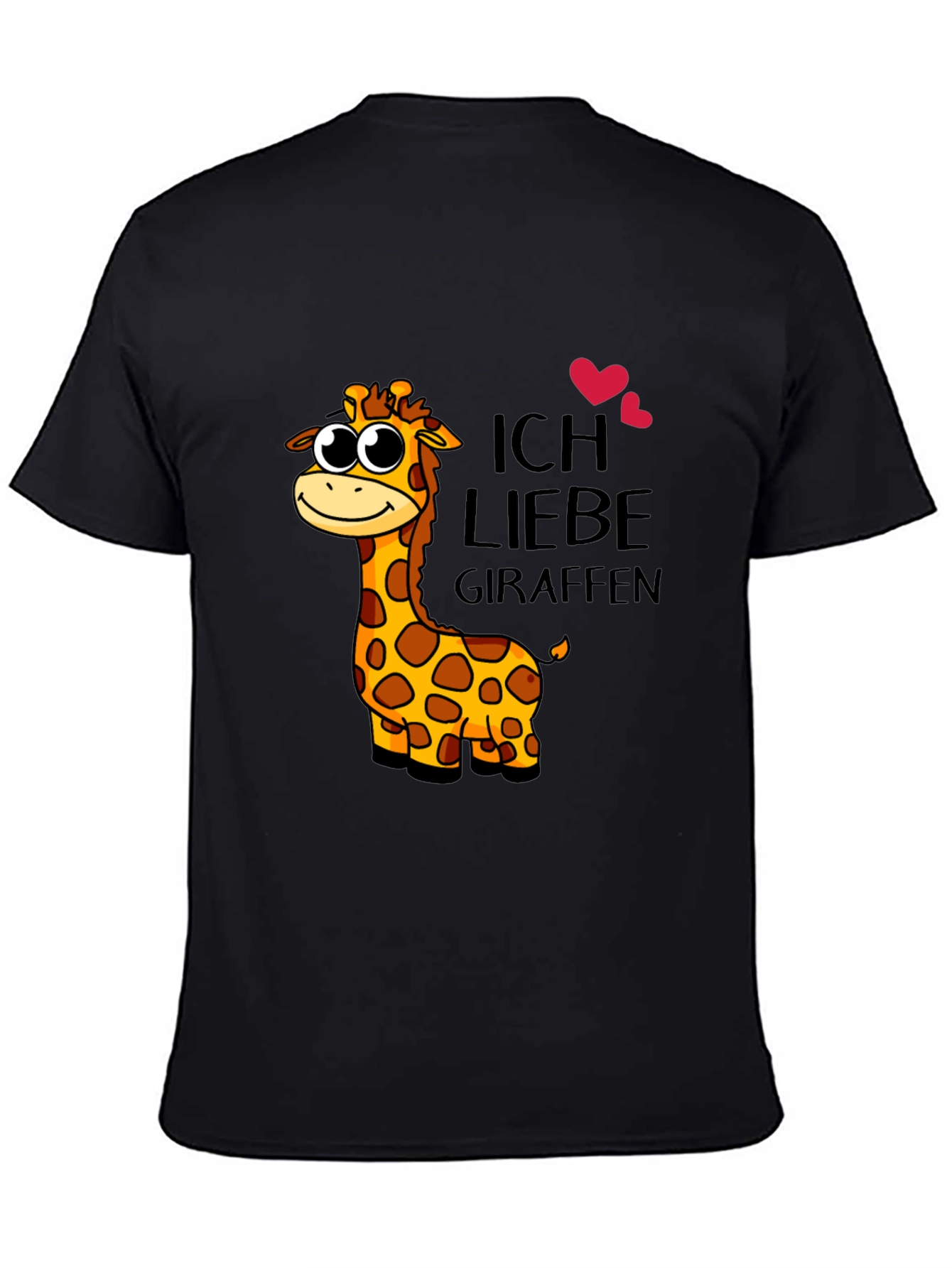 I Love Giraffes Black T-Shirt