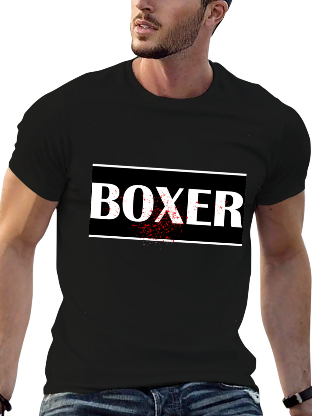 BOXER Graphic Tee - Stylish Black Cotton T-Shirt