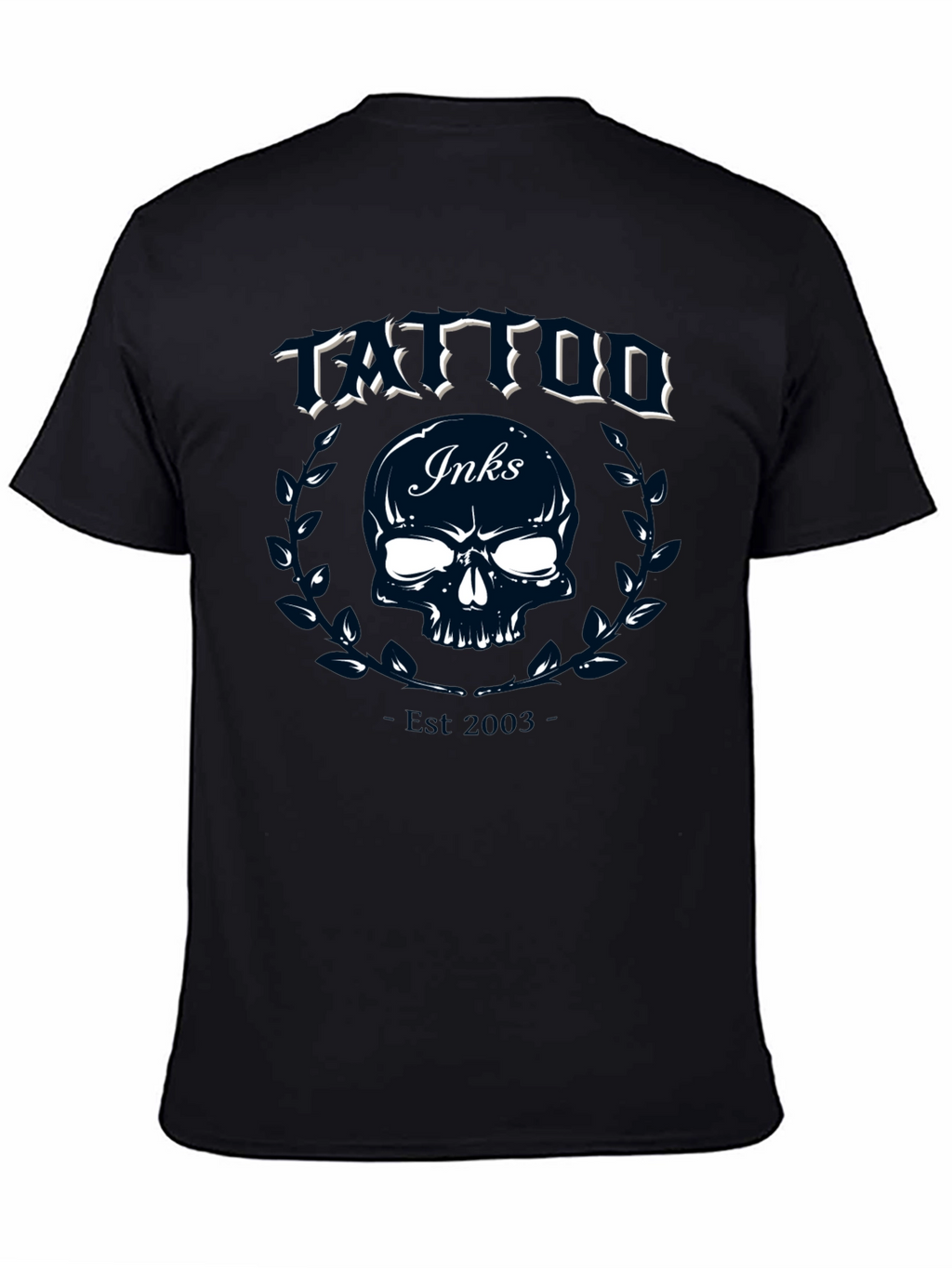 Tattoo Inks Skull Graphic Tee - Black Cotton T-Shirt