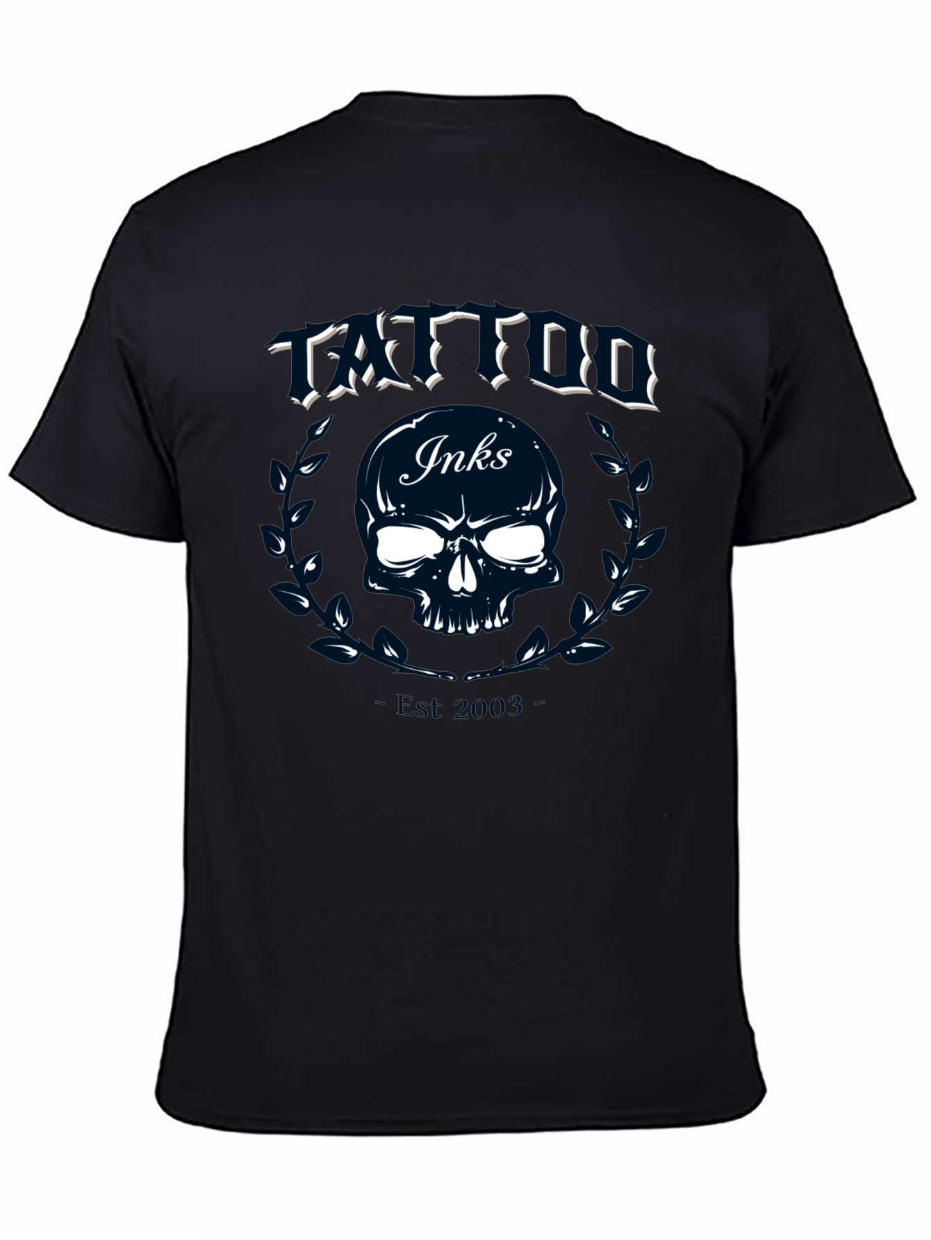 Tattoo Inks Skull Graphic Tee - Black Cotton T-Shirt