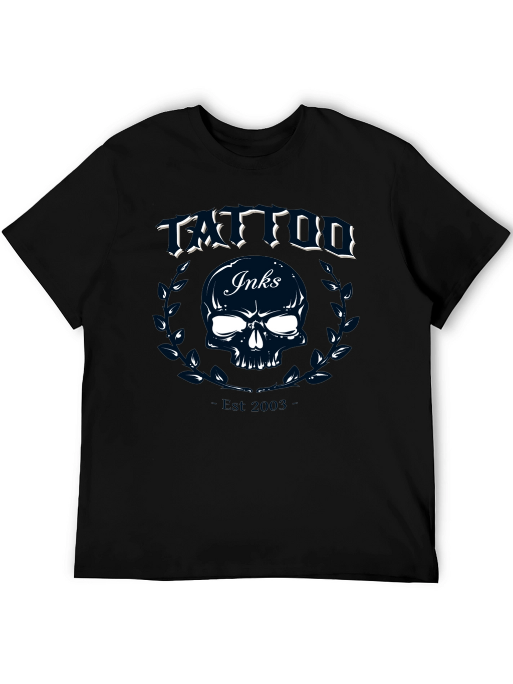 Tattoo Inks Skull Graphic Tee - Black Cotton T-Shirt