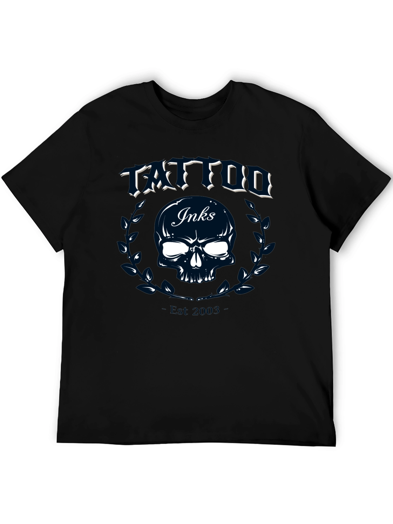 Tattoo Inks Skull Graphic Tee - Black Cotton T-Shirt