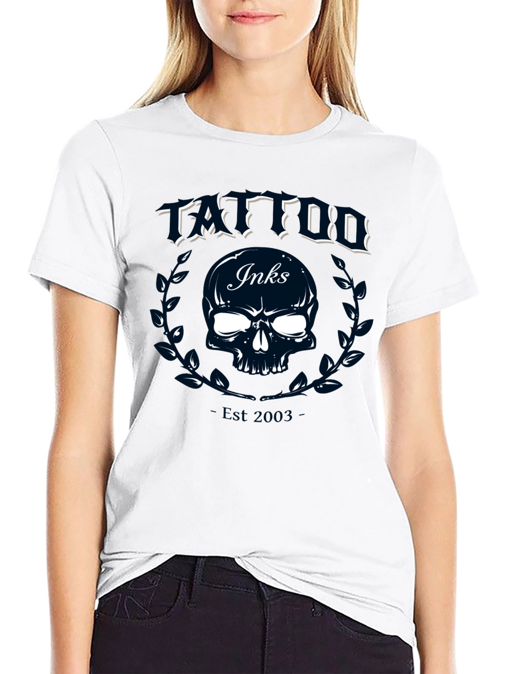 Tattoo Inks Skull Graphic Tee - Black Cotton T-Shirt