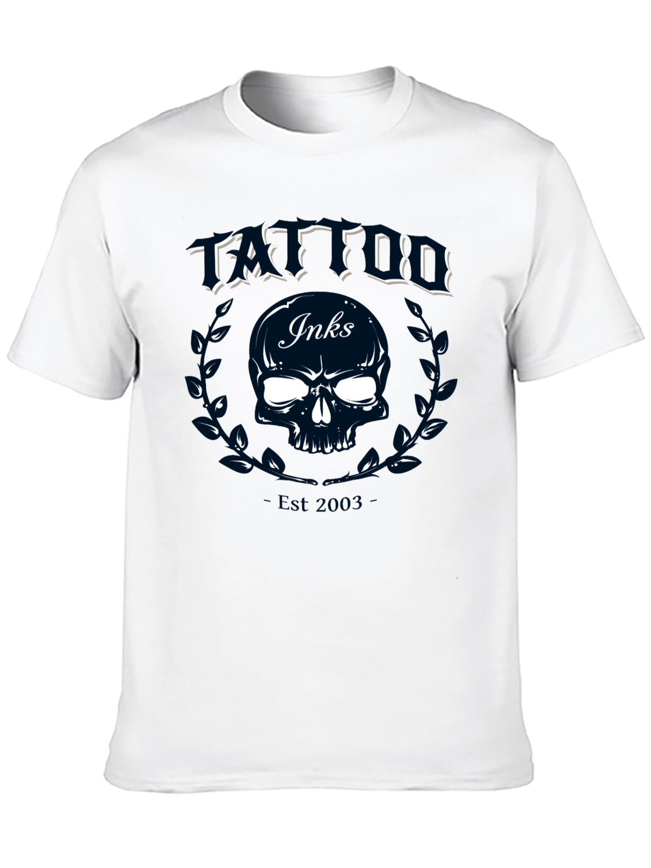 Tattoo Inks Skull Graphic Tee - Black Cotton T-Shirt