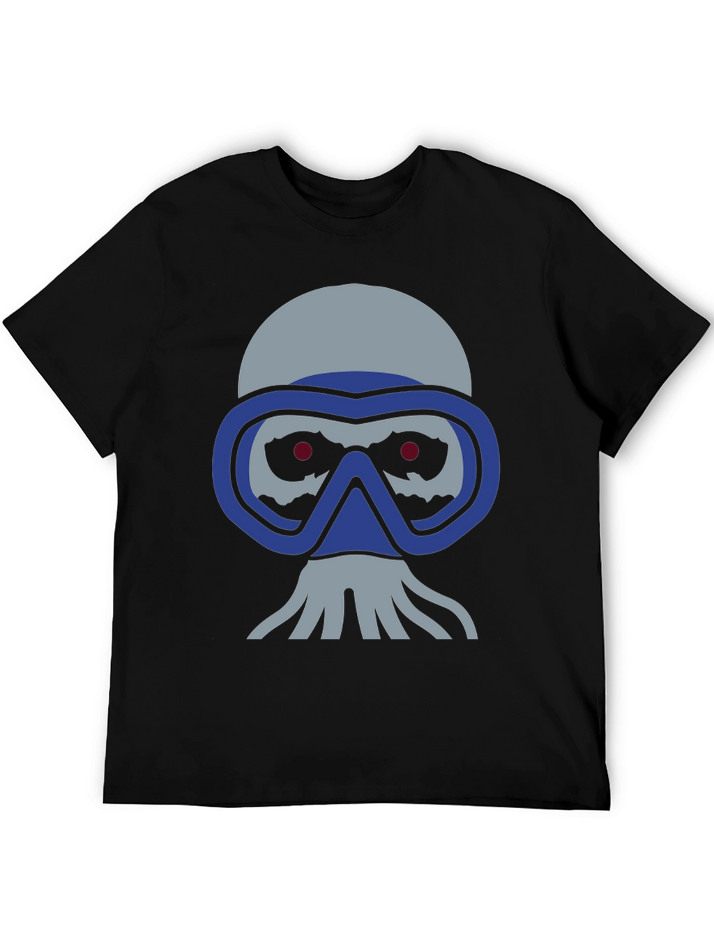 Diver Skull Graphic Tee - Black