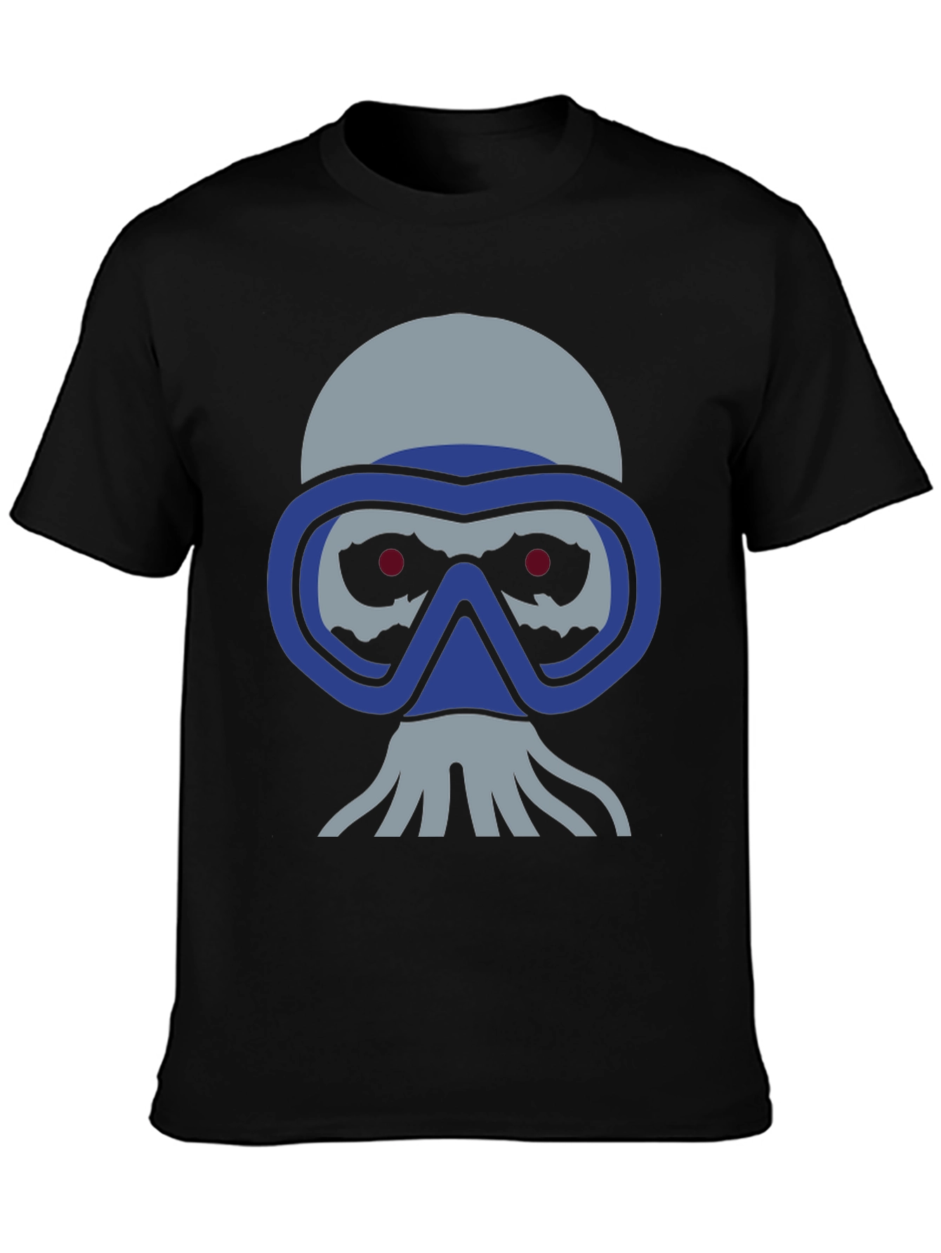 Diver Skull Graphic Tee - Black