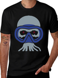 Diver Skull Graphic Tee - Black
