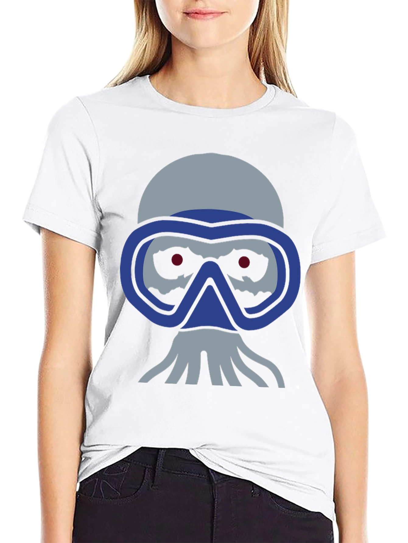 Diver Skull Graphic Tee - Black