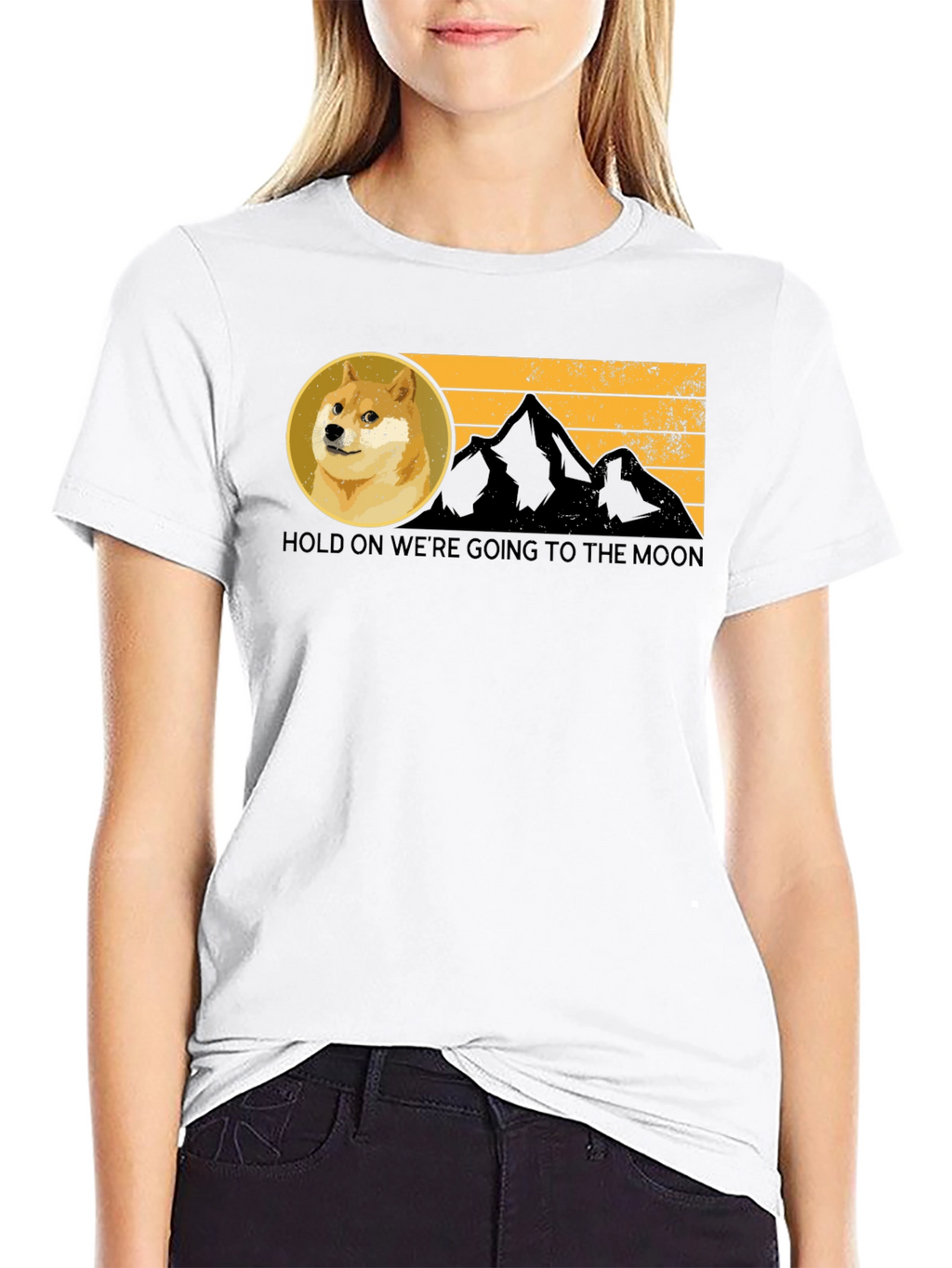 Doge to the Moon Black T-Shirt