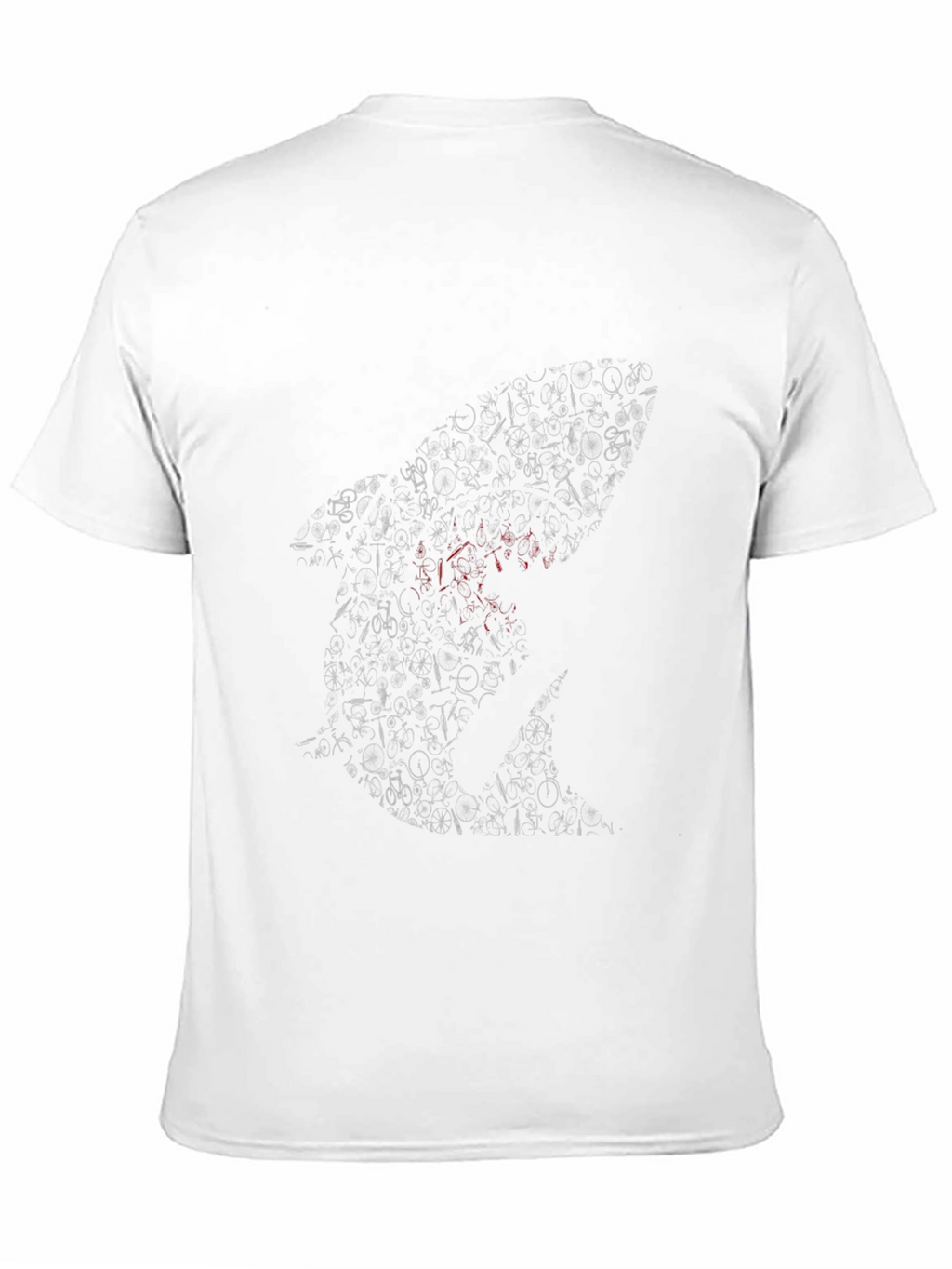 Mens Black Bicycle Shark Graphic T-Shirt