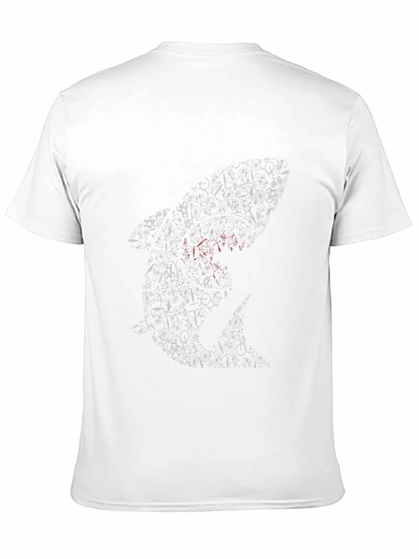 Mens Black Bicycle Shark Graphic T-Shirt