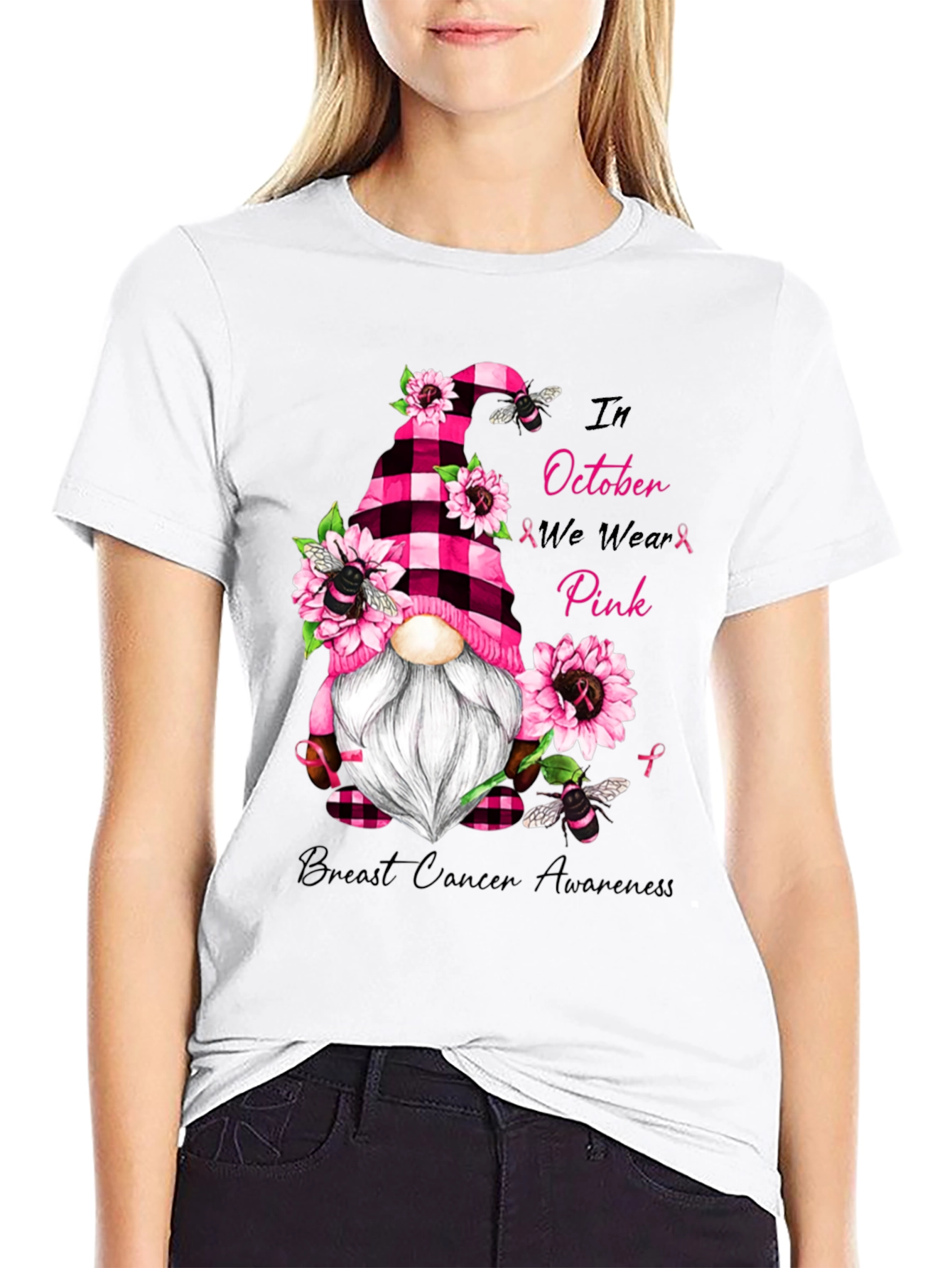 Breast Cancer Awareness Gnome T-Shirt