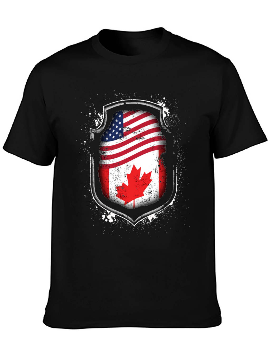 USA & Canada Flag Graphic T-Shirt - Patriotic Pride