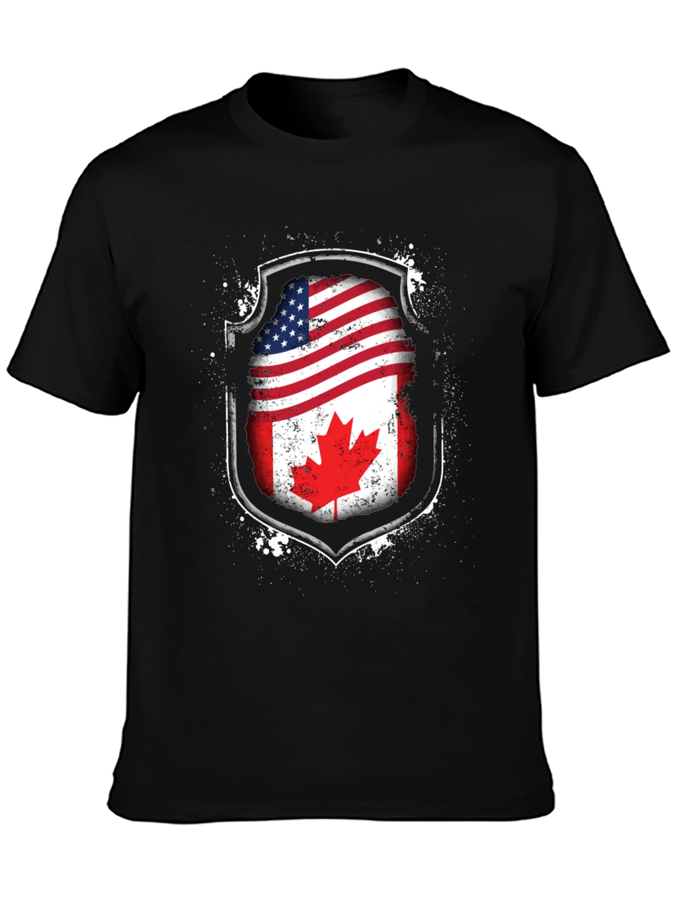 USA & Canada Flag Graphic T-Shirt - Patriotic Pride
